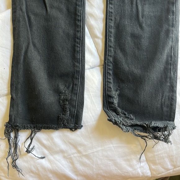 Agolde Toni mid-rise black jeans. Womens 26. Frayed cuffs. Like-new condition! - Picture 5 of 6